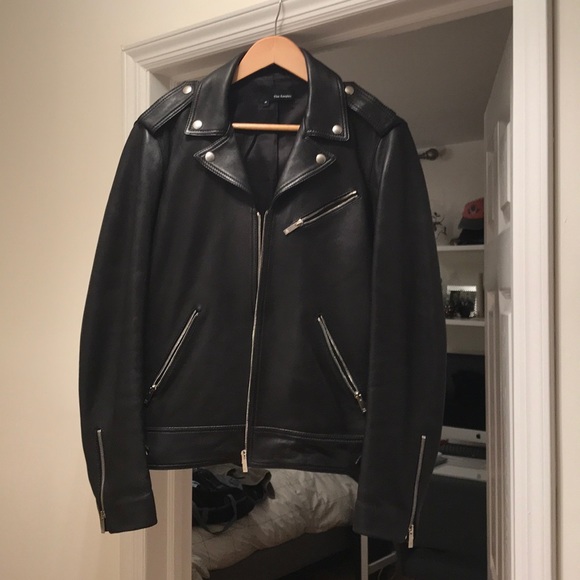 The Kooples Mens Lambskin Leather Biker 